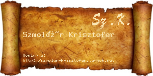 Szmolár Krisztofer névjegykártya