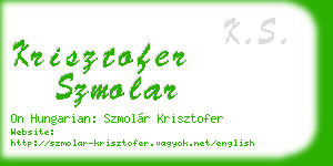 krisztofer szmolar business card